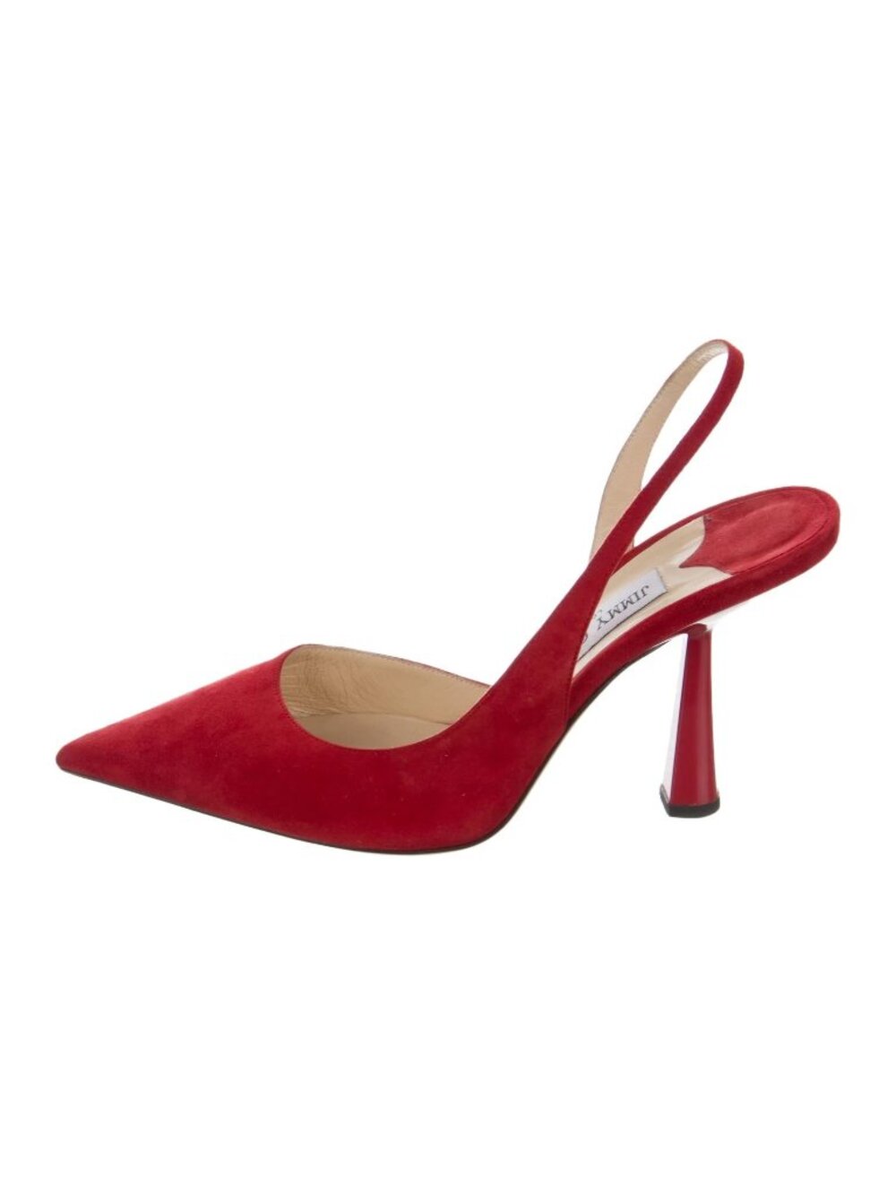 Jimmy Choo Fetto 100 Red Suede Slingback Pumps Pointed Toe Heels Size 39